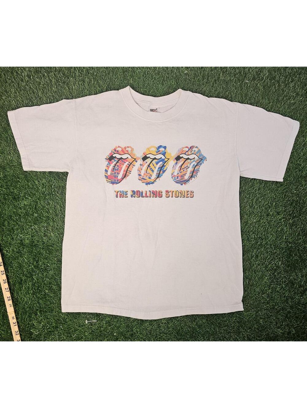 Rolling Stones World Tour Vintage 2002 Lips Triptych Pop Art Shirt Med Band Rock
